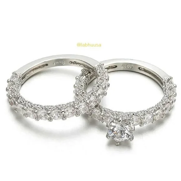 😍Luxury 2pcs/Set Wedding Engagement Ring Set for Women, F135 - Picture 10 of 10